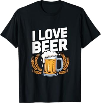 I Love Beer Brew Mug Wheat Cheers T-Shirt