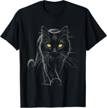Black Cat Yellow Eyes Cats T-Shirt