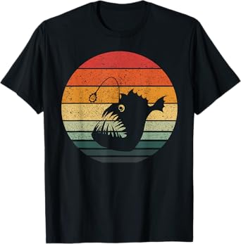 Vintage Retro Sunset Angler Fish T-Shirt