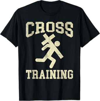 Cross Training Funny Running Christian Cross Vintage T-Shirt