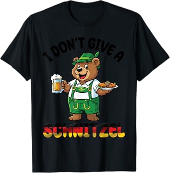 Bear Lederhosen Beer I Don't Give A Schnitzel Oktoberfest T-Shirt