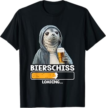 Bierschiss Loading Funny Saying Beer Party Seal Sea Lion T-Shirt