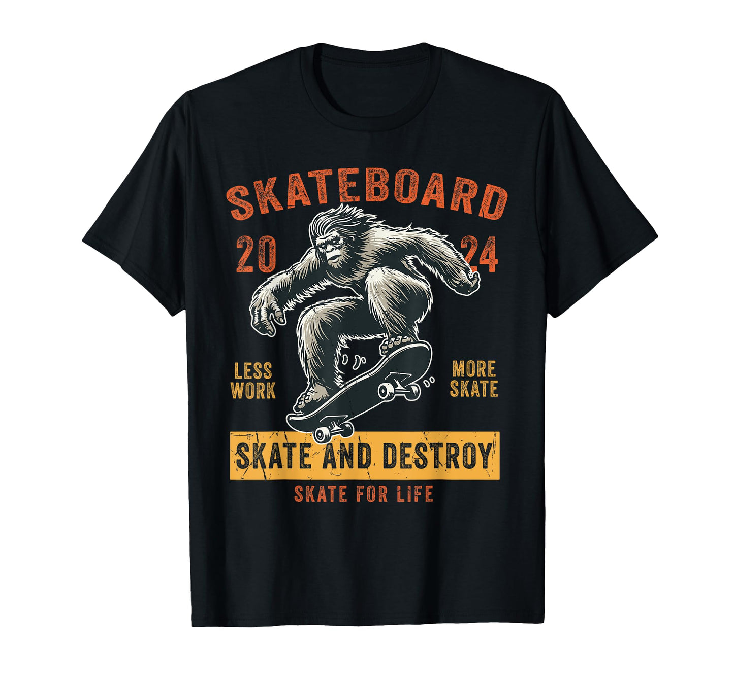Skateboard Funny Skateboarding Vintage Bigfoot Skater T-Shirt