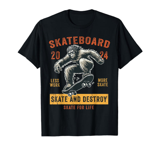 Skateboard Funny Skateboarding Vintage Bigfoot Skater T-Shirt