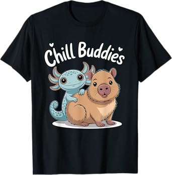 Chill Buddies Axolotl Capybara Funny Shirt Men Women Kids T-Shirt