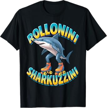 Rollolini Sharkuzzini - Meme Roller Shark Italian Brain Red T-Shirt