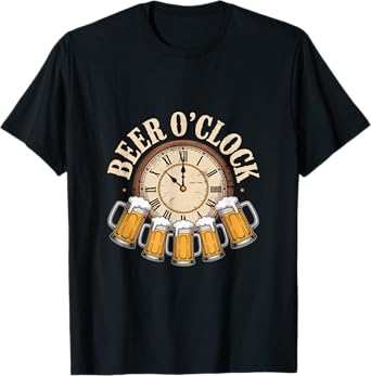Beer O’Clock Vintage Beer Mug Clock Design T-Shirt