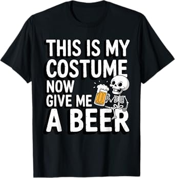 Halloween Skeleton Drinking Beer Costume for Octoberfest T-Shirt