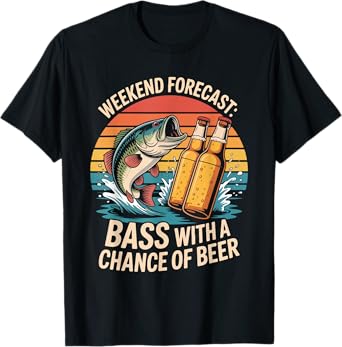 Weekend Forecast Bass with A Chance of Beer T-Shirt