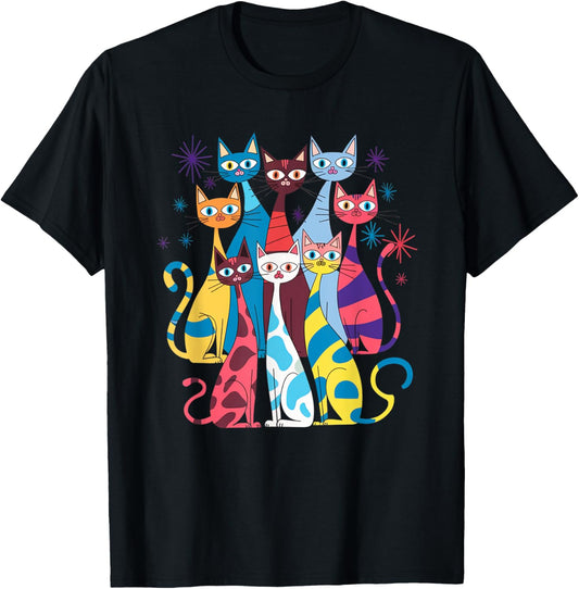 Vintage Retro Mid-Century Modern Look Cats 50s 60s Style T-Shirt