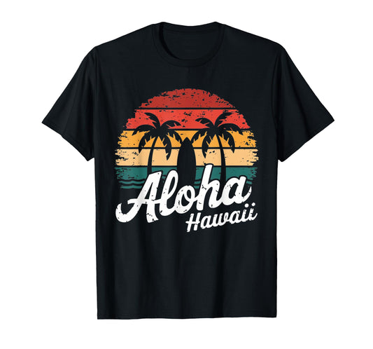 Aloha Hawaii Hawaiian Island sun Beach Surfboard Surf squad T-Shirt