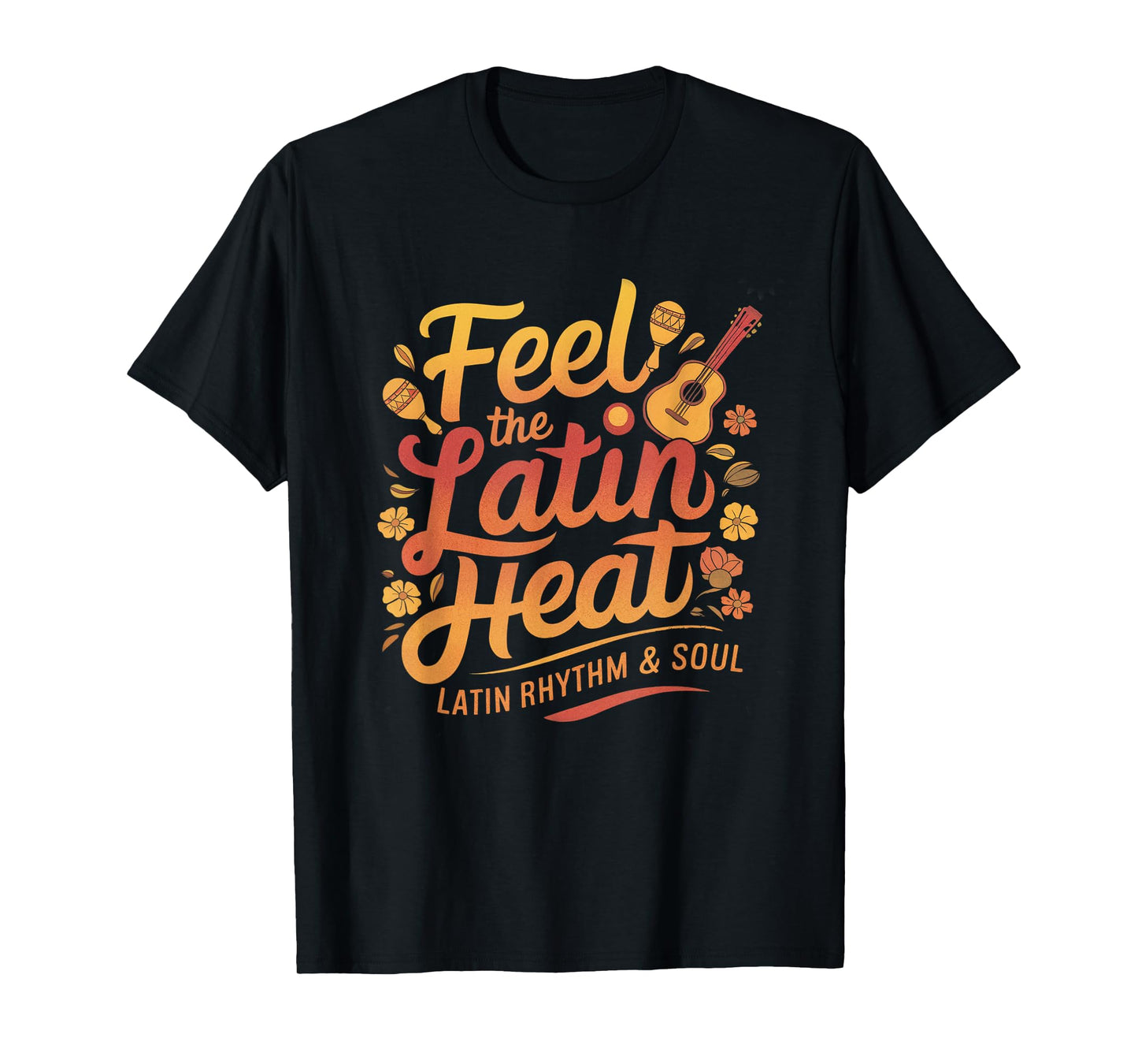 Vintage Latin Music Feel The Latin Heat Musician Groovy T-Shirt
