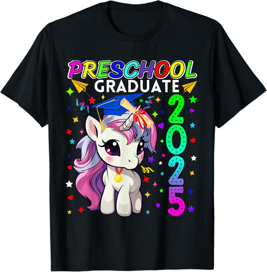 Preschool Graduation 2025 Pre-k Graduate unicorn Kids Girls T-Shirt