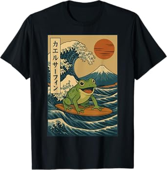 Frog Surfing Japanese T-Shirt