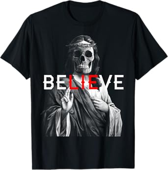 Blackcraft Antichrist Jesus Skull Believe Satan Atheist T-Shirt