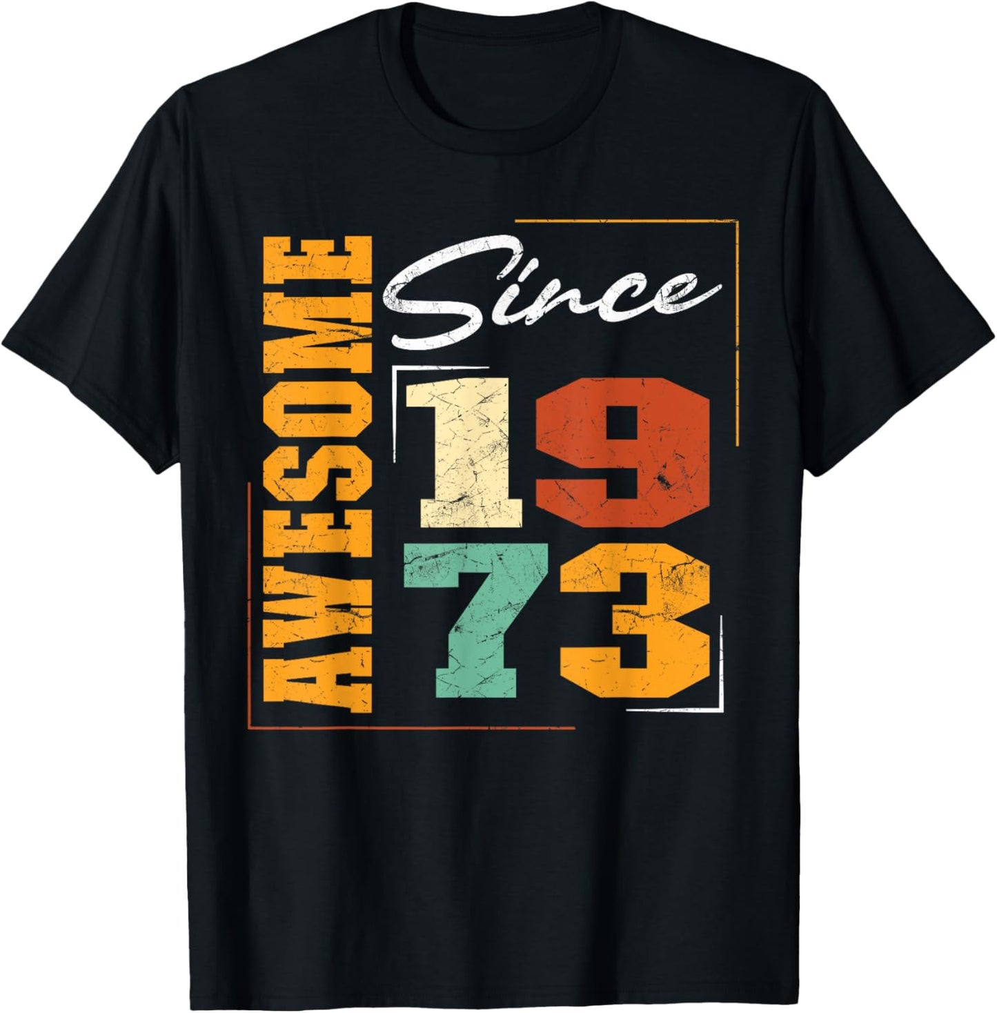 Awesome 1973 Birthday Vintage Varsity Born In 1973 Birthday T-Shirt