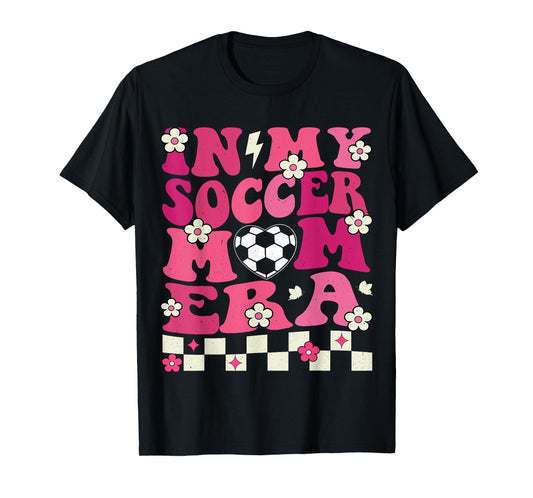 In My Soccer Mom Era Groovy Soccer Mama Football Women T-Shirt