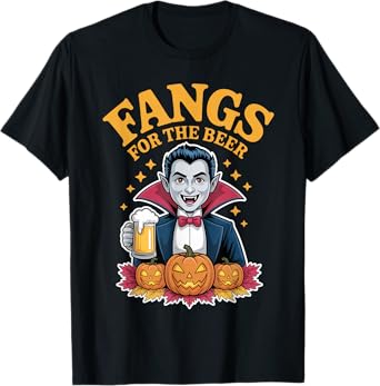 Fangs for The Beer Vampire Lovers Halloween Party Humor T-Shirt
