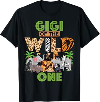 1st Birthday Zoo Safari Jungle Gigi Of The Wild One B-day T-Shirt