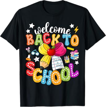 Back To School Pencil Coquette Bow First Day of School Kids T-Shirt