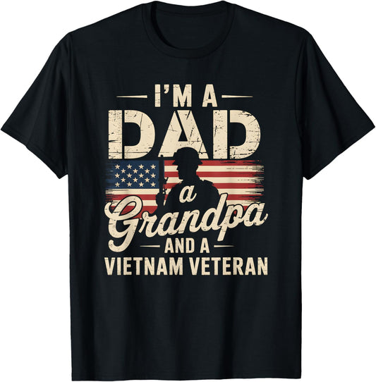Dad Grandpa Vietnam Veteran Vintage Men's grandpa dad T-Shirt