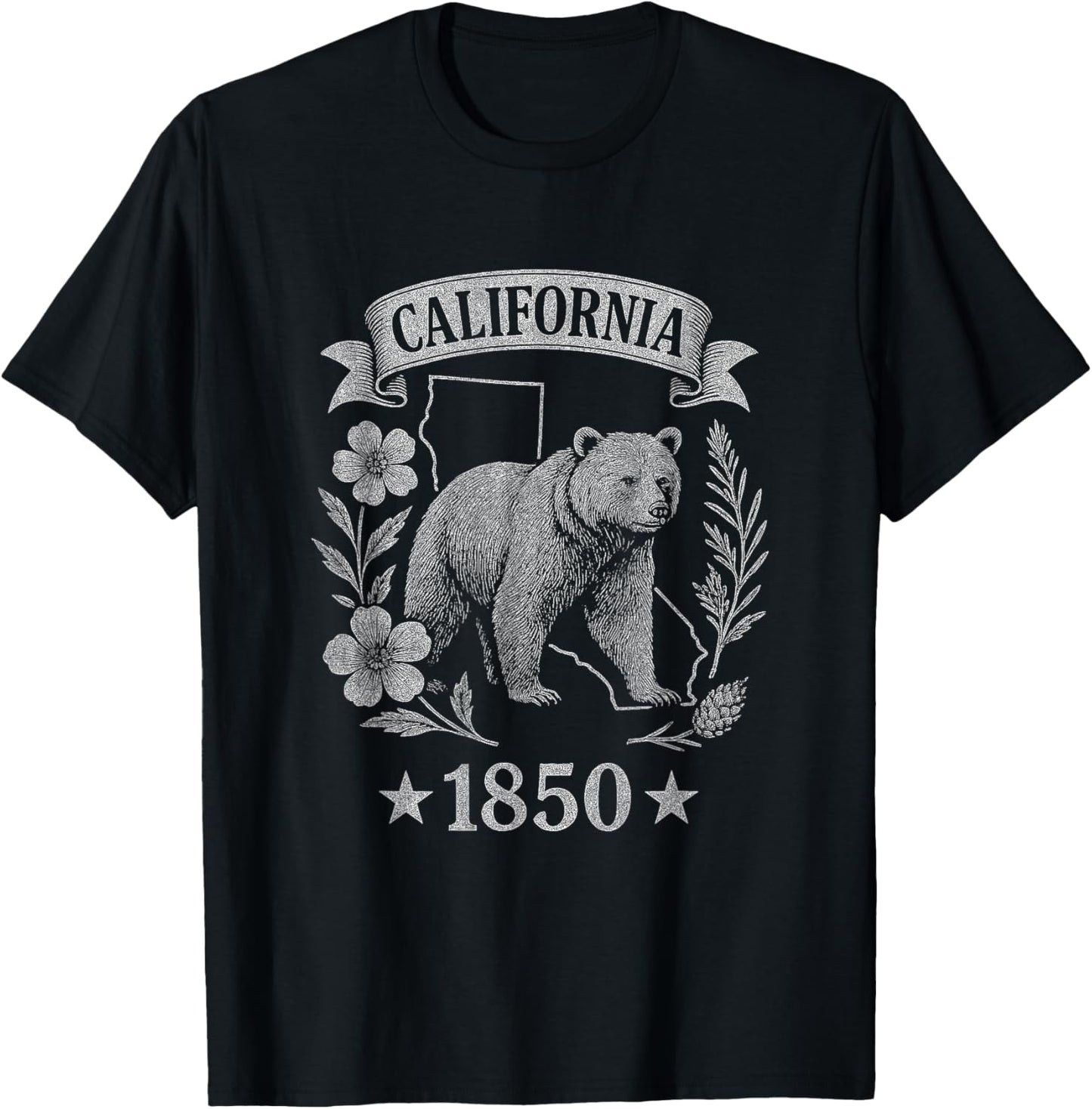 California 1850 Vintage Bear Retro Nature State Pride T-Shirt