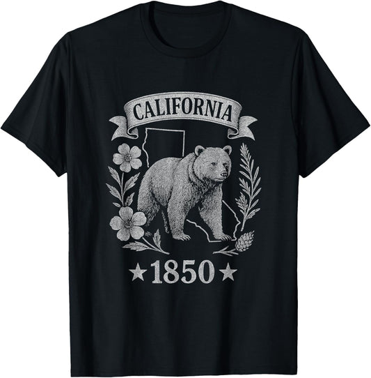 California 1850 Vintage Bear Retro Nature State Pride T-Shirt