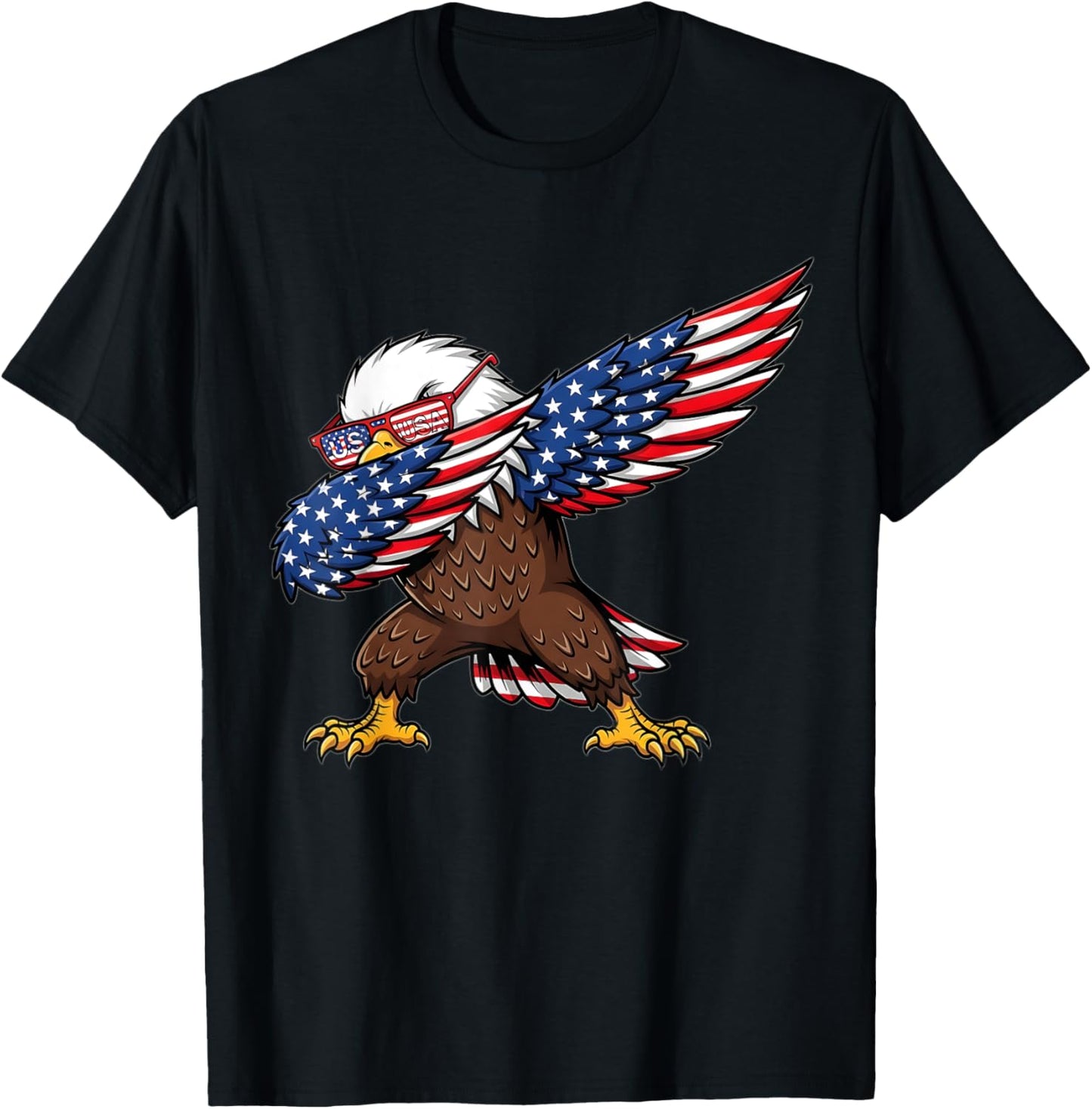 Patriotic Bald Eagle Dab American Flag Usa Tee 4th Of July T-shirt