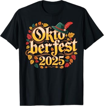 Oktoberfest Fall Autumn Leaves German Costume Women Men T-Shirt