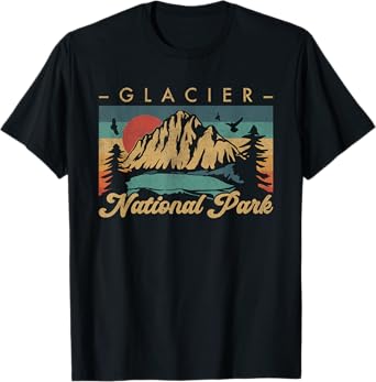 Retro Vintage Graphic Glacier National Park T-Shirt