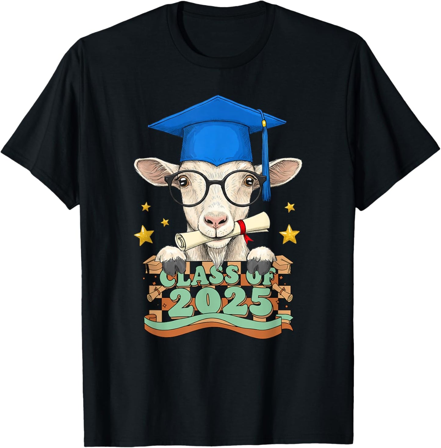 Graduate Goat Class Of 2025 Kids Mens Womens Graduation T-shirt by TeeBrew