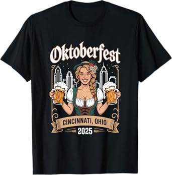 Cincinnati Ohio Beer Drinking Festival Oktoberfest 2025 T-Shirt