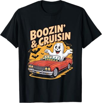 Ghost Boozin Funny Halloween Beer Lover T-Shirt
