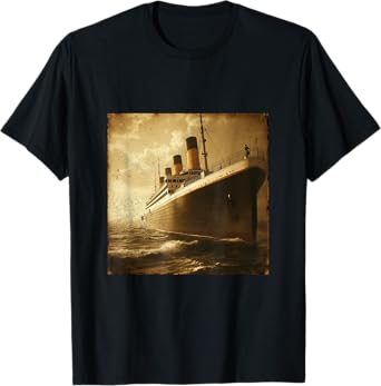 Vintage RMS Titanic Cruise Ship Setting Sail Men Women Kids T-Shirt