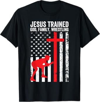 Jesus Trained, Christian Wrestler, Wrestling T-Shirt
