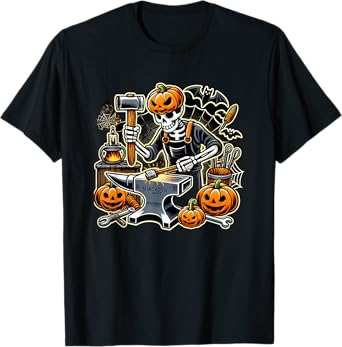 Halloween Skeleton Blacksmith T-Shirt