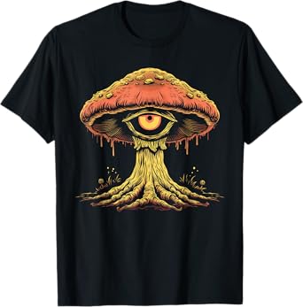 Cottagecore Weirdcore Aesthetic Mushroom Eyeball Creepy T-Shirt