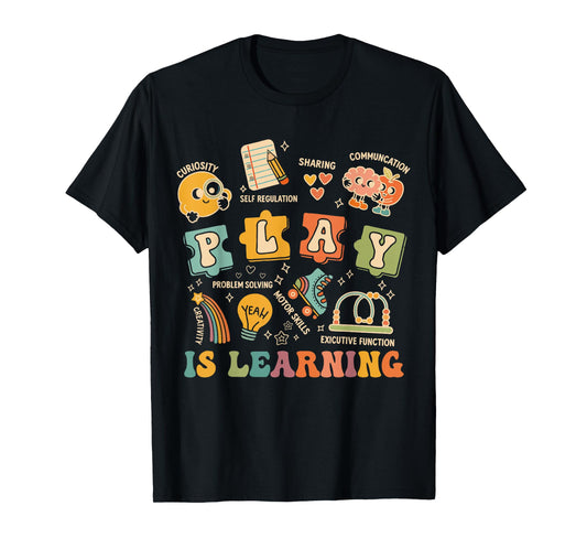 Retro Play is Learning Kindergarten Teacher Team Funny Women T-Shirt
