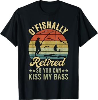 Retired Tshirts For Men, Ofishally Retired 2023 Bass Fishing T-Shirt