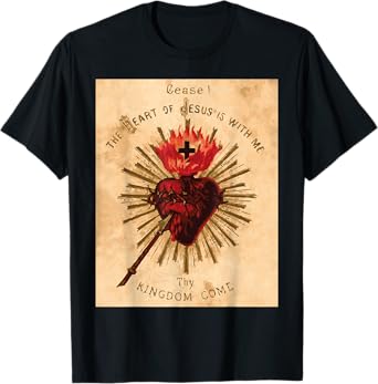 Vintage Sacred Heart of Jesus Catholic Art Traditional T-Shirt