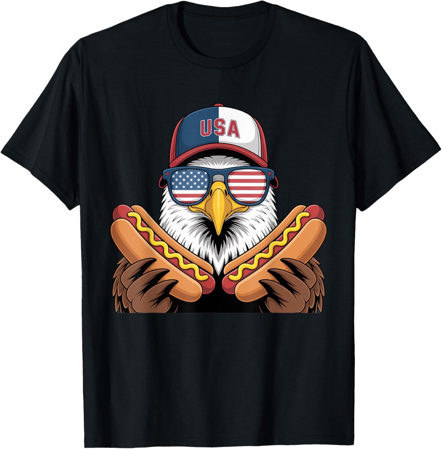 American Flag Patriotic Eagle 4th Of July Hotdog USA T-Shirt