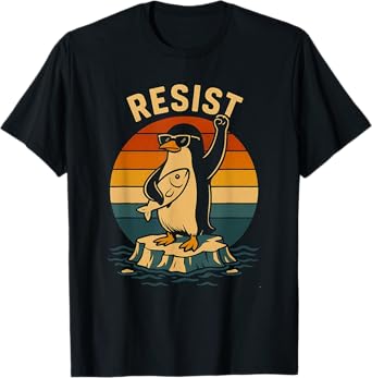 Funny Penguin Resist Penguins Protest Against Tariffs Cool T-Shirt