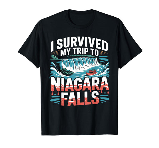 I Survived My Trip To NIAGARA FALLS T-Shirt Simple City T-Shirt