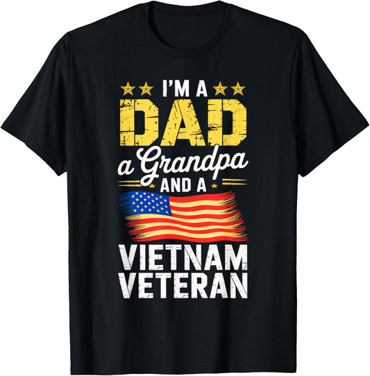 Dad Grandpa Veteran Vietnam Veteran Vintage for Men Grandpa T-Shirt