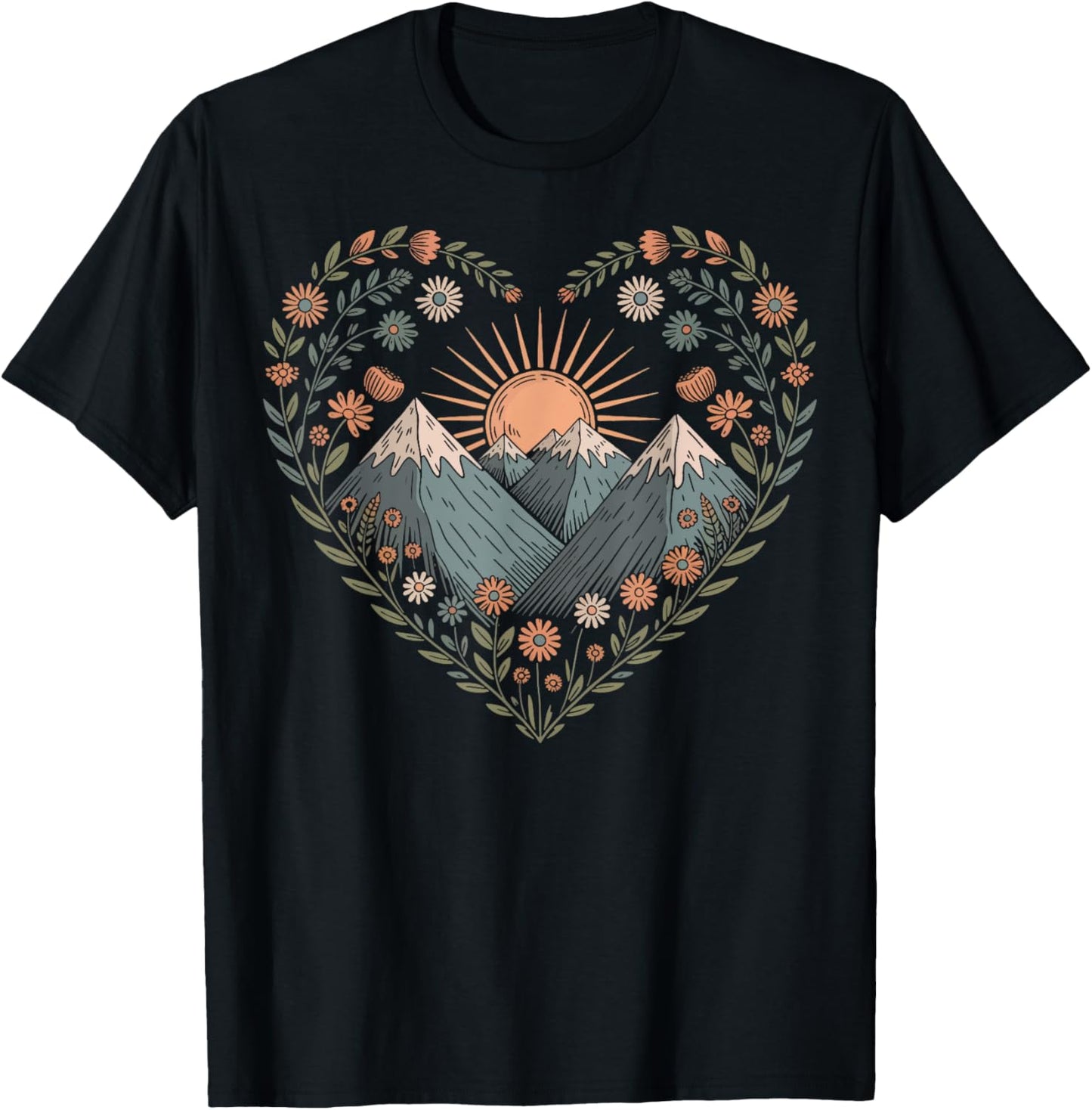 Hiking Heart Nature Wildlife Hiker Trekking T-Shirt