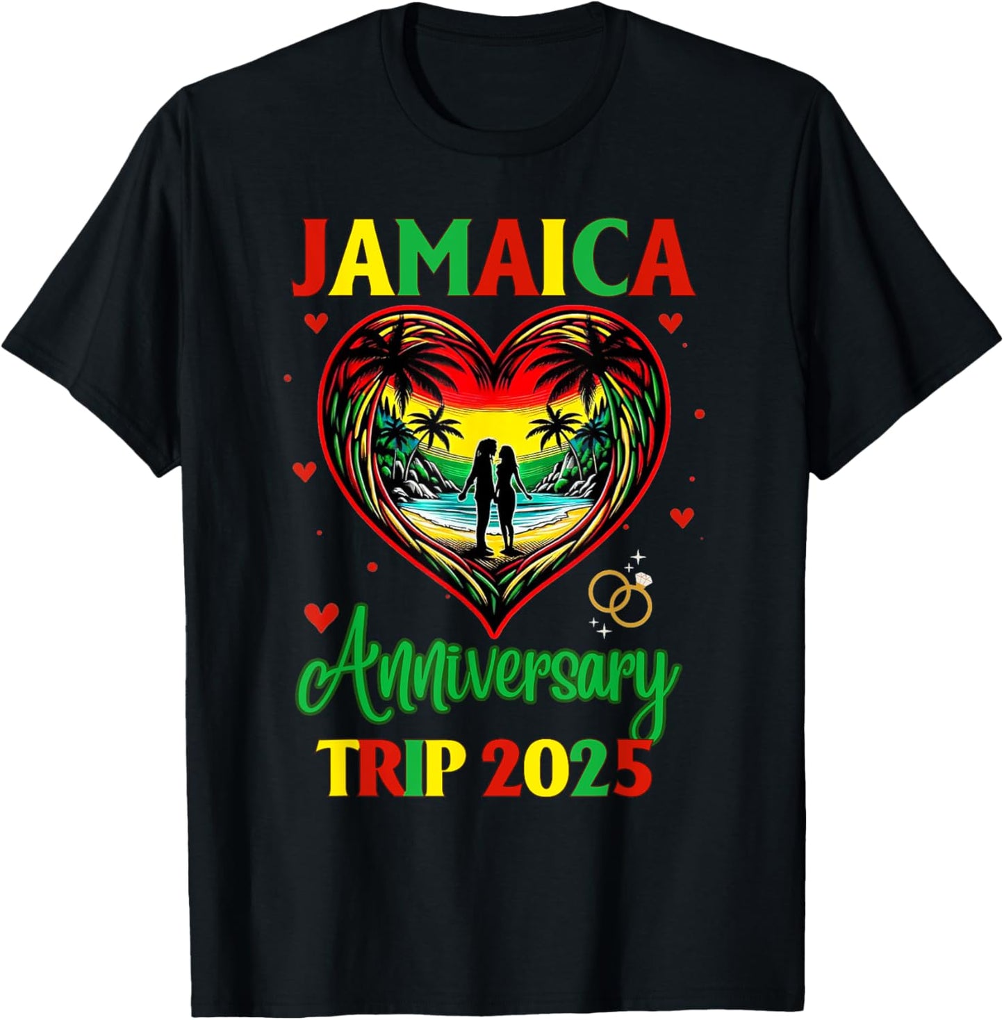 Jamaica Anniversary Trip 2025 Couple Matching Vacation T-Shirt