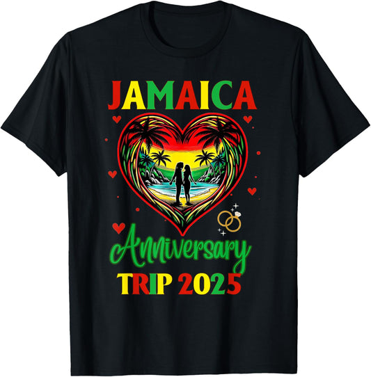 Jamaica Anniversary Trip 2025 Couple Matching Vacation T-Shirt