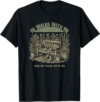 In The Garden Christian Hymn of Praise Lyrics Jesus Faith T-Shirt