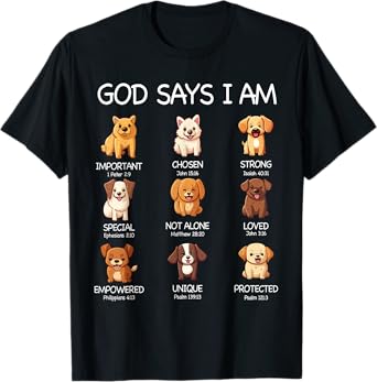 God Says I Am Cute Dogs Bible Verse Christian Boys Girls T-Shirt