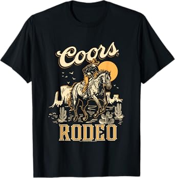 Coors Brewing Company Rodeo Vintage Outline Big Chest Poster T-Shirt